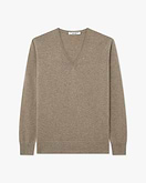 Pull Col V Florenz Femme - Taupe