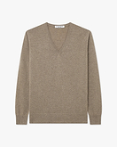 Pull Col V Florenz Femme - Taupe