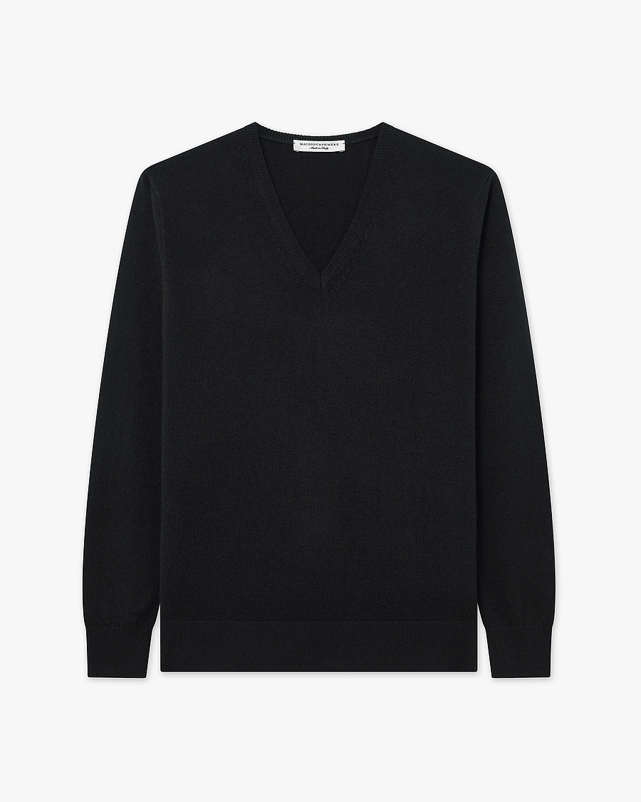 Women's Florenz V-Neck Sweater - Black Cashmere