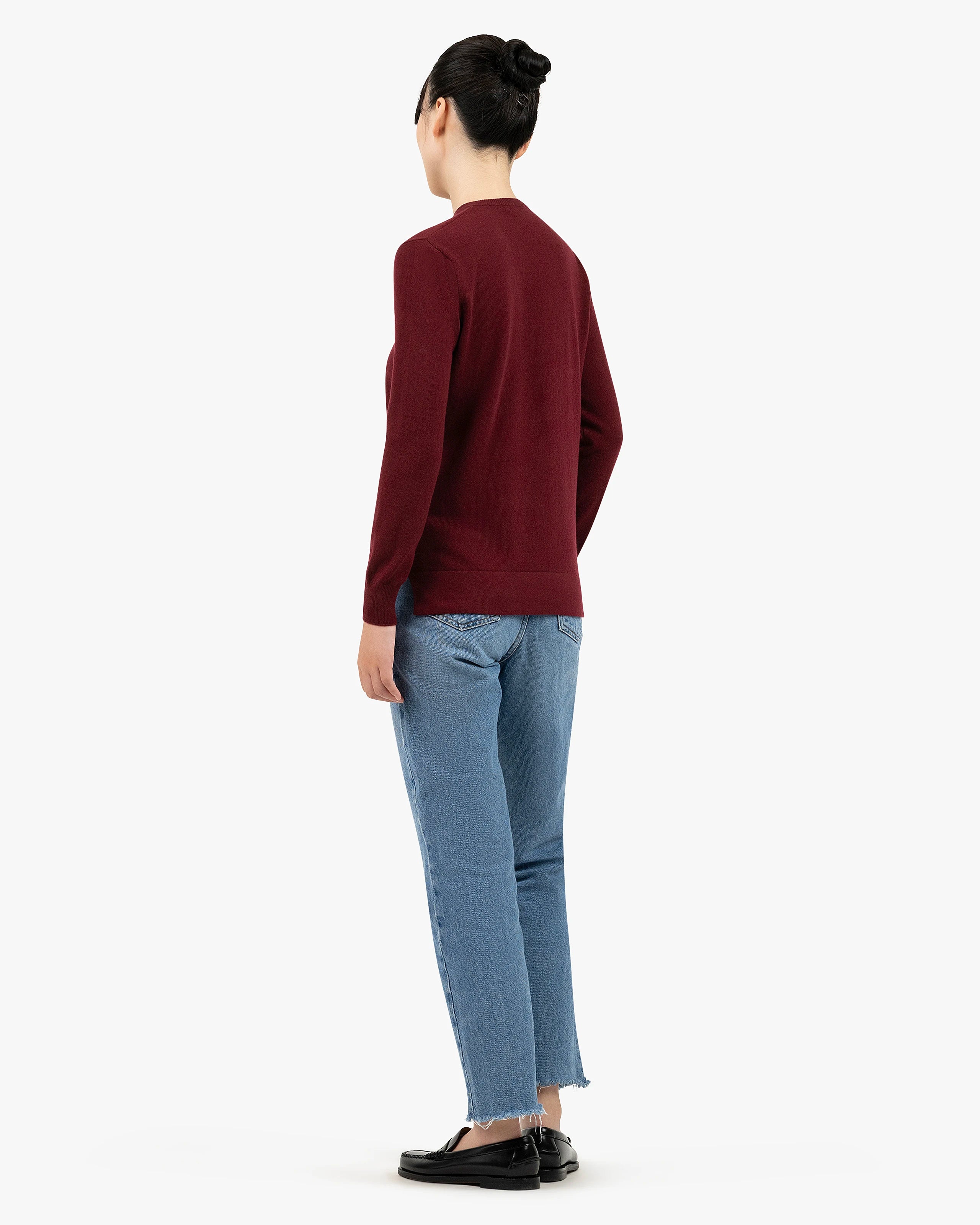 Women's Florenz V-Neck Sweater - Bordeaux Cashmere