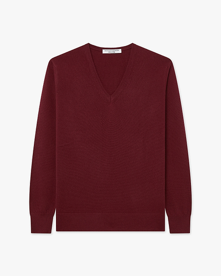 Women's Florenz V-Neck Sweater - Bordeaux Cashmere
