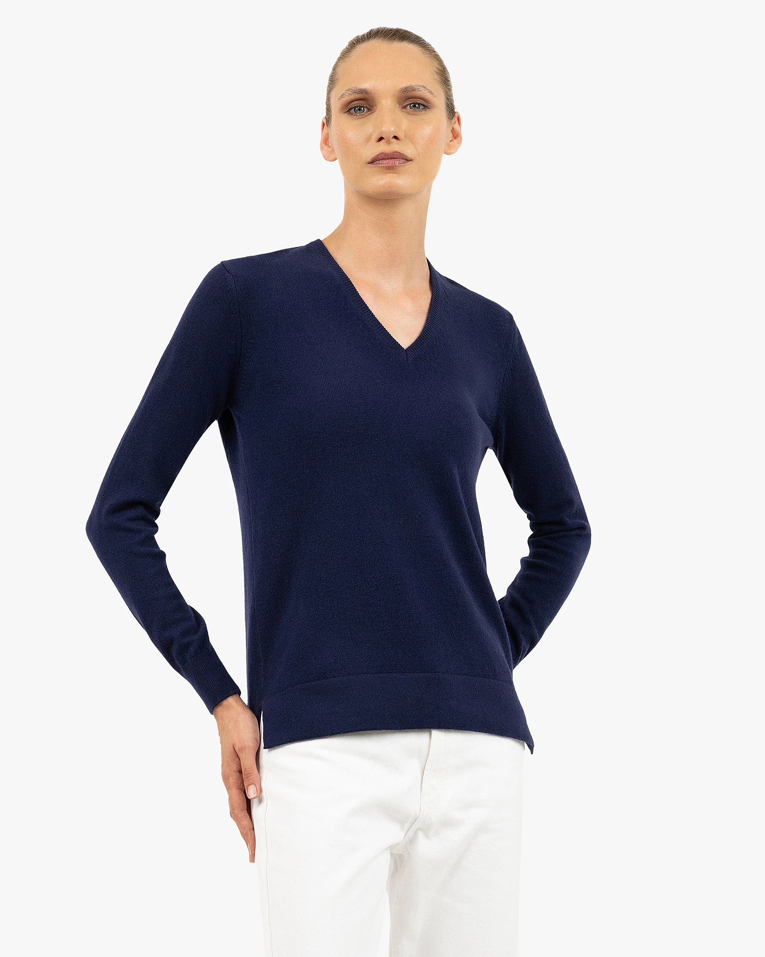 Women's Florenz V-Neck Sweater - Blue Cashmere