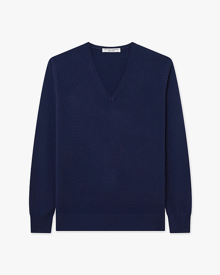 Women's Florenz V-Neck Sweater - Blue Cashmere