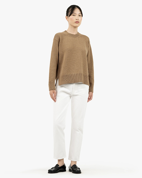 Women's Funes Crew Neck Sweater - Hazelnut Merino
