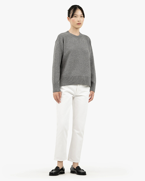 Women's Funes Crew Neck Sweater - Grey Merino