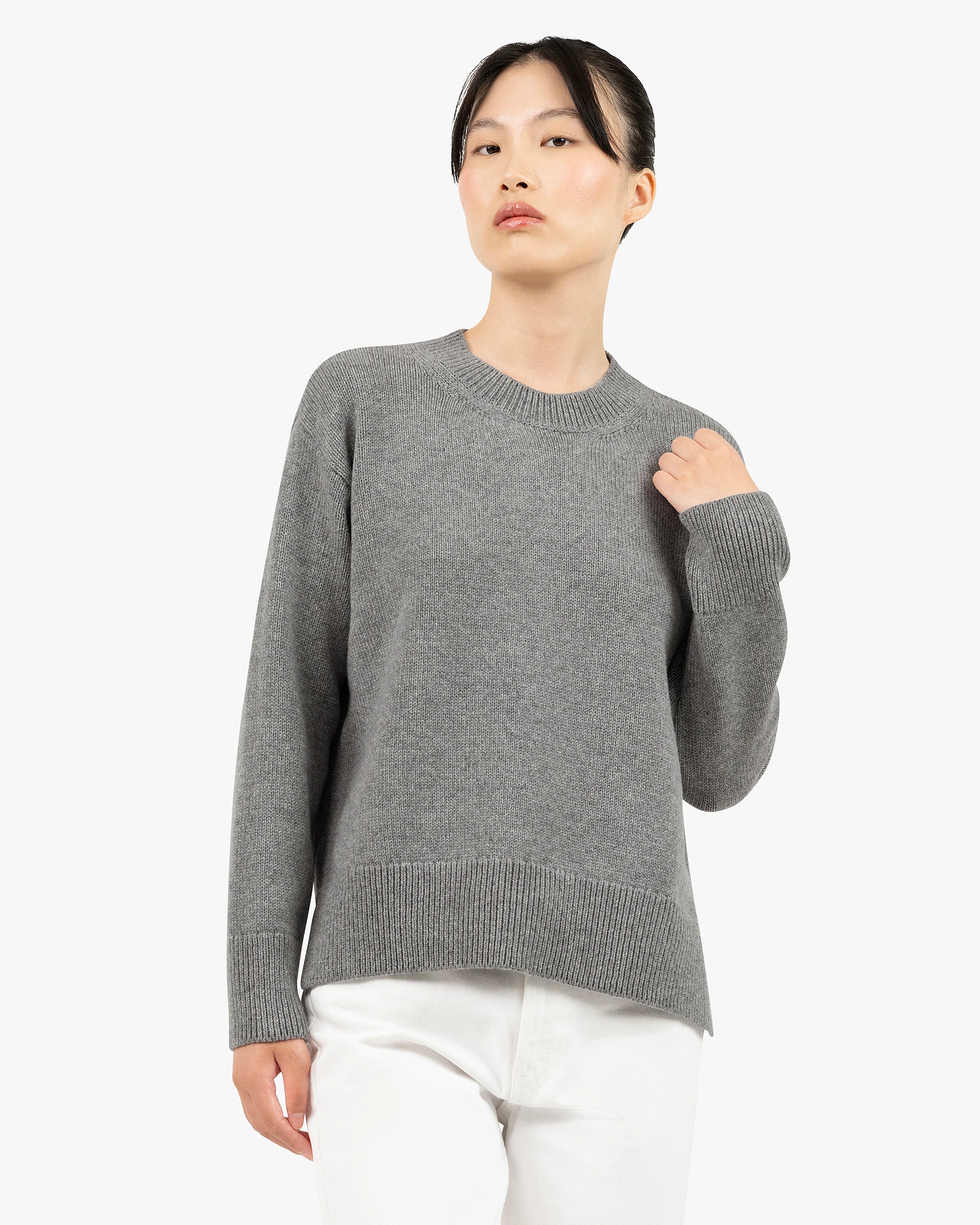 Women's Funes Crew Neck Sweater - Grey Merino