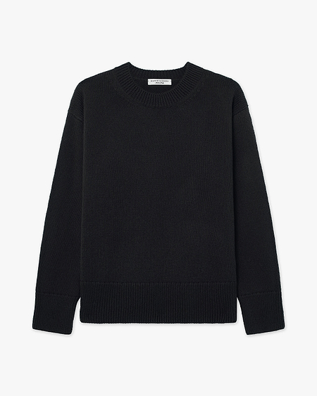 Women's Funes Crew Neck Sweater - Black Merino