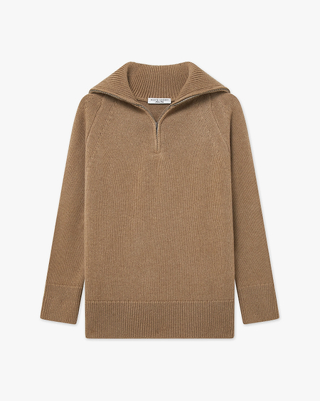 Women's Funes Zip Sweater - Hazelnut Merino