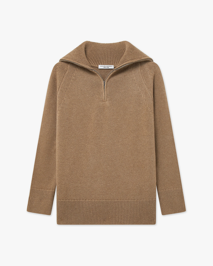 Women's Funes Zip Sweater - Hazelnut Merino