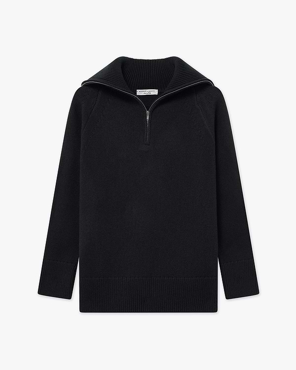 Women's Funes Quarter-Zip Sweater - Black