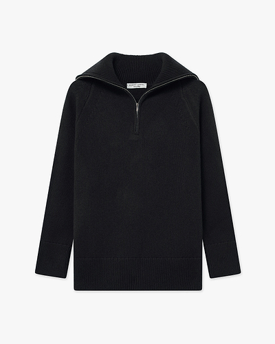 Women's Funes Zip Sweater - Black Merino