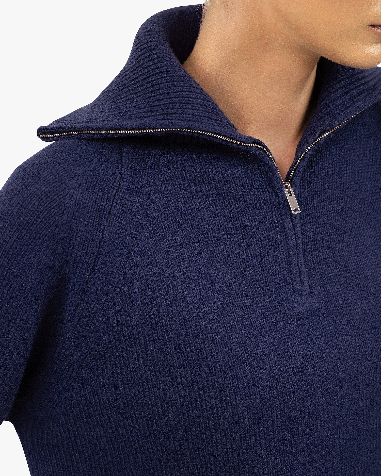 Women's Funes Zip Sweater - Blue Merino