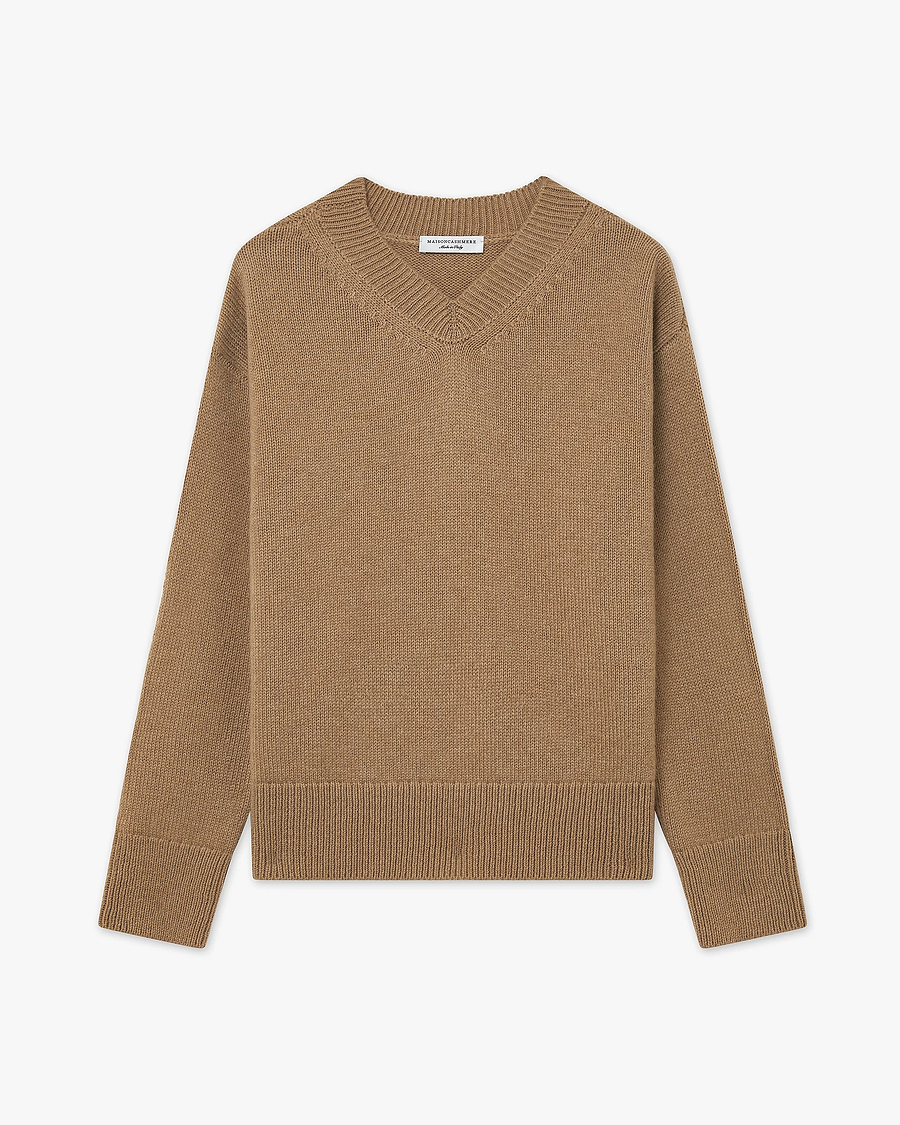Women's Funes V-Neck Sweater - Hazelnut Merino