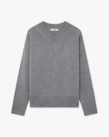 Women's Funes V-Neck Sweater - Grey Merino