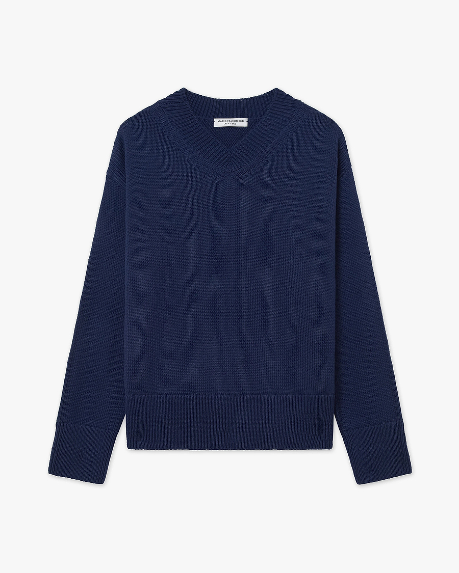 Women's Funes V-Neck Sweater - Blue Merino