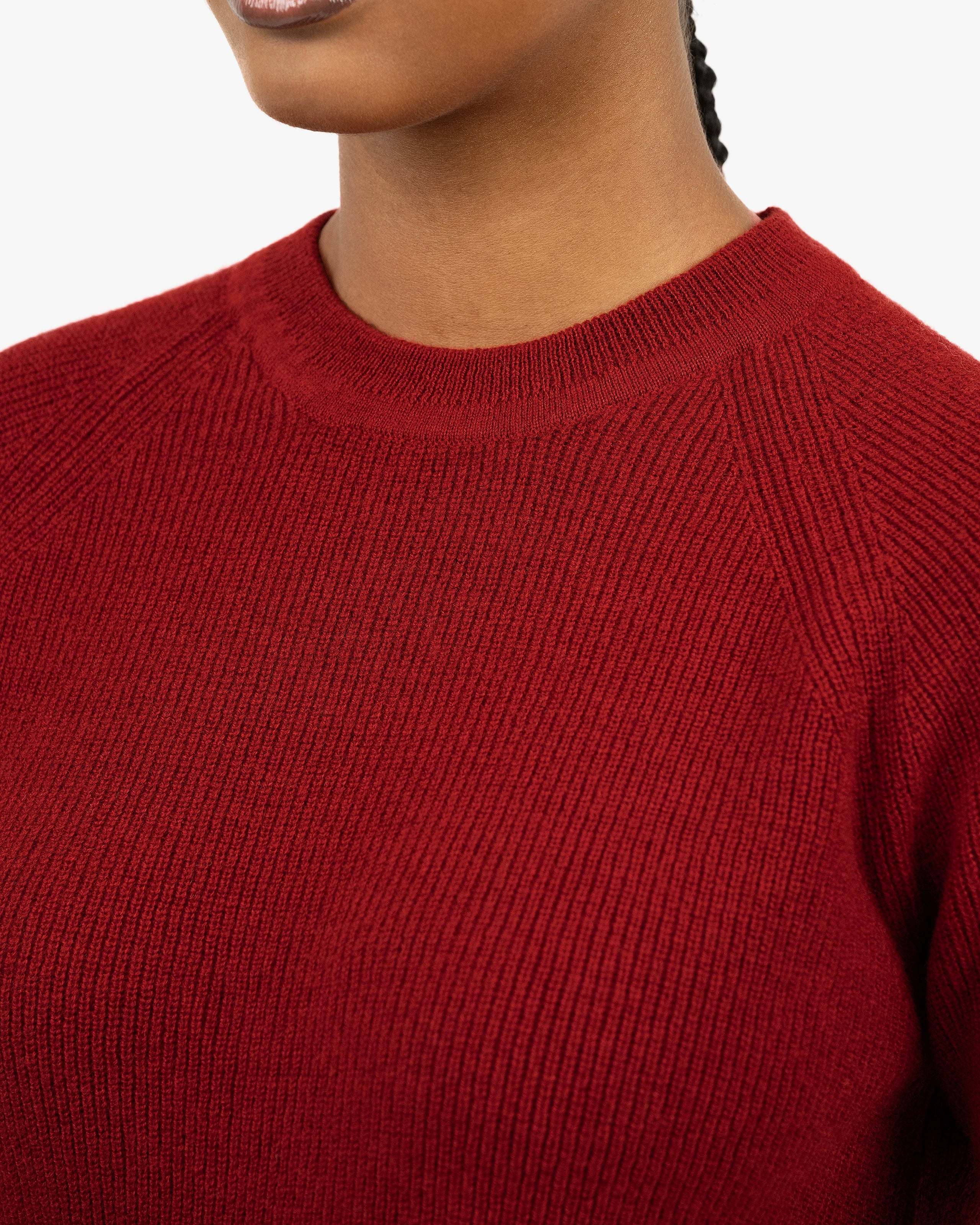 Women's Garisenda Crew Neck Sweater - Red Merino / Cashmere