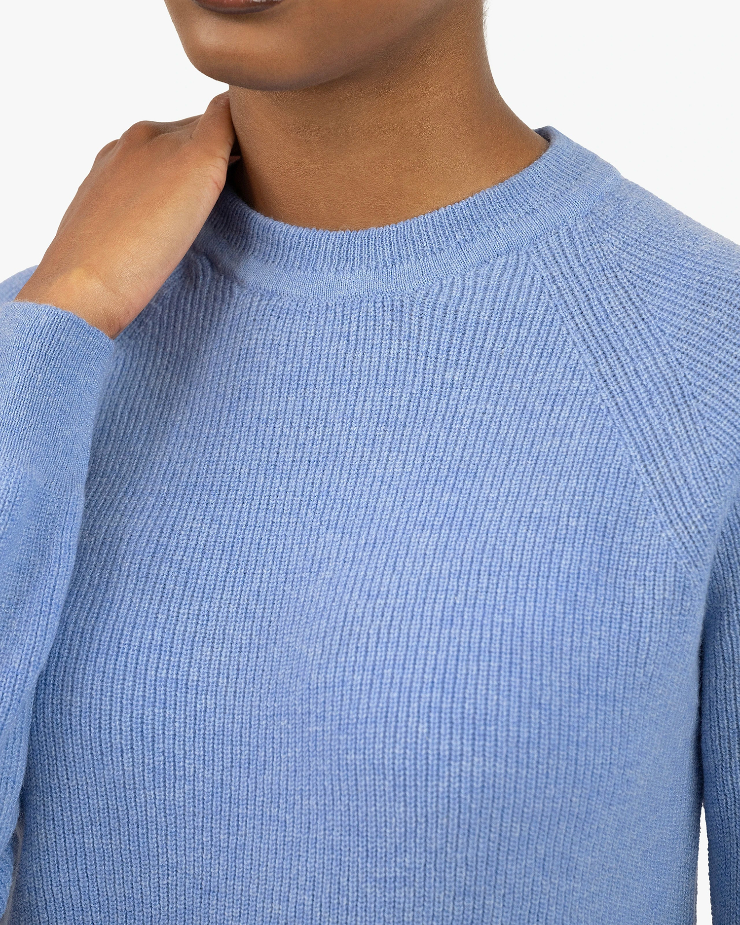 Women's Garisenda Crew Neck Sweater - Blue Merino / Cashmere