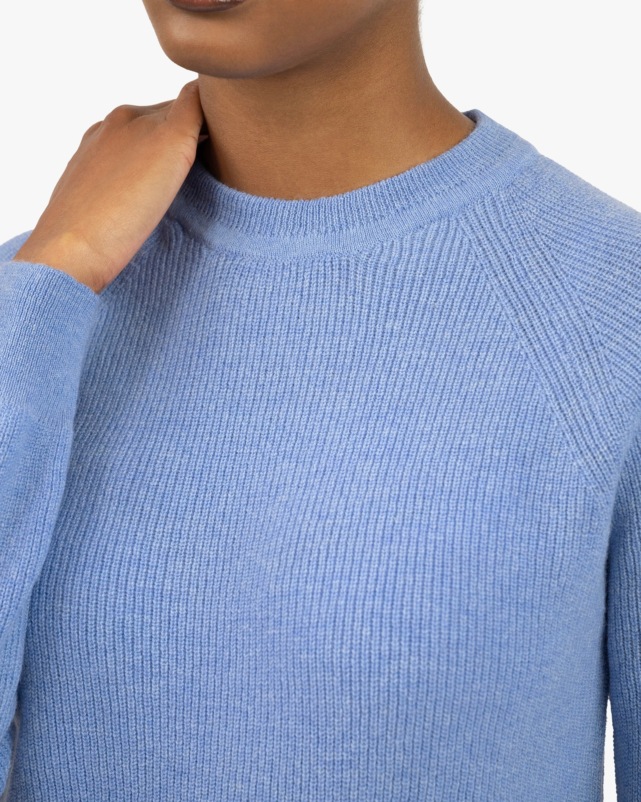 Women's Garisenda Crew Neck Sweater - Blue Merino / Cashmere