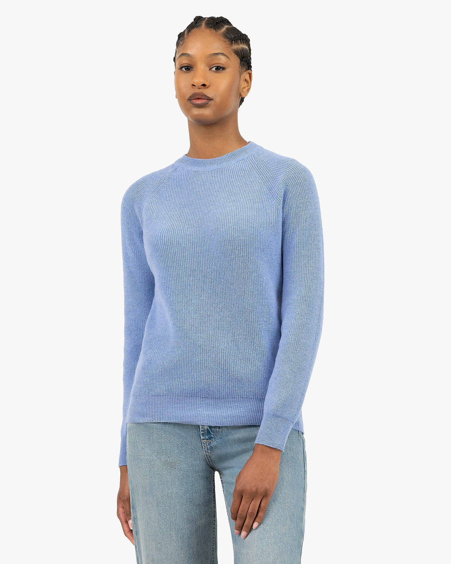 Women's Garisenda Crew Neck Sweater - Blue Merino / Cashmere