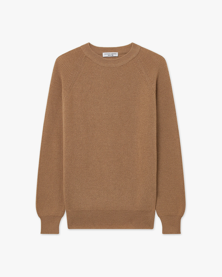 Women's Garisenda Crew Neck Sweater - Camel Merino / Cashmere