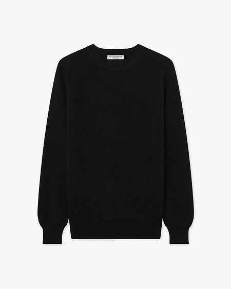 Women's Garisenda Crew Neck Sweater - Black Merino / Cashmere