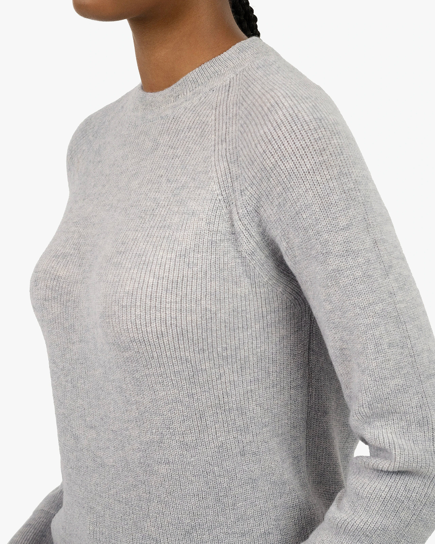 Women's Garisenda Crew Neck Sweater - Light Grey Merino / Cashmere