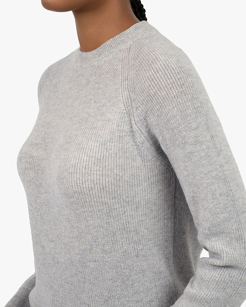 Women's Garisenda Crew Neck Sweater - Light Grey Merino / Cashmere