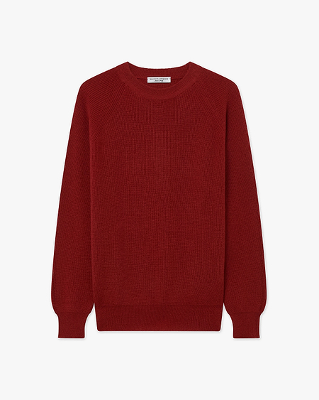 Women's Garisenda Crew Neck Sweater - Red Merino / Cashmere
