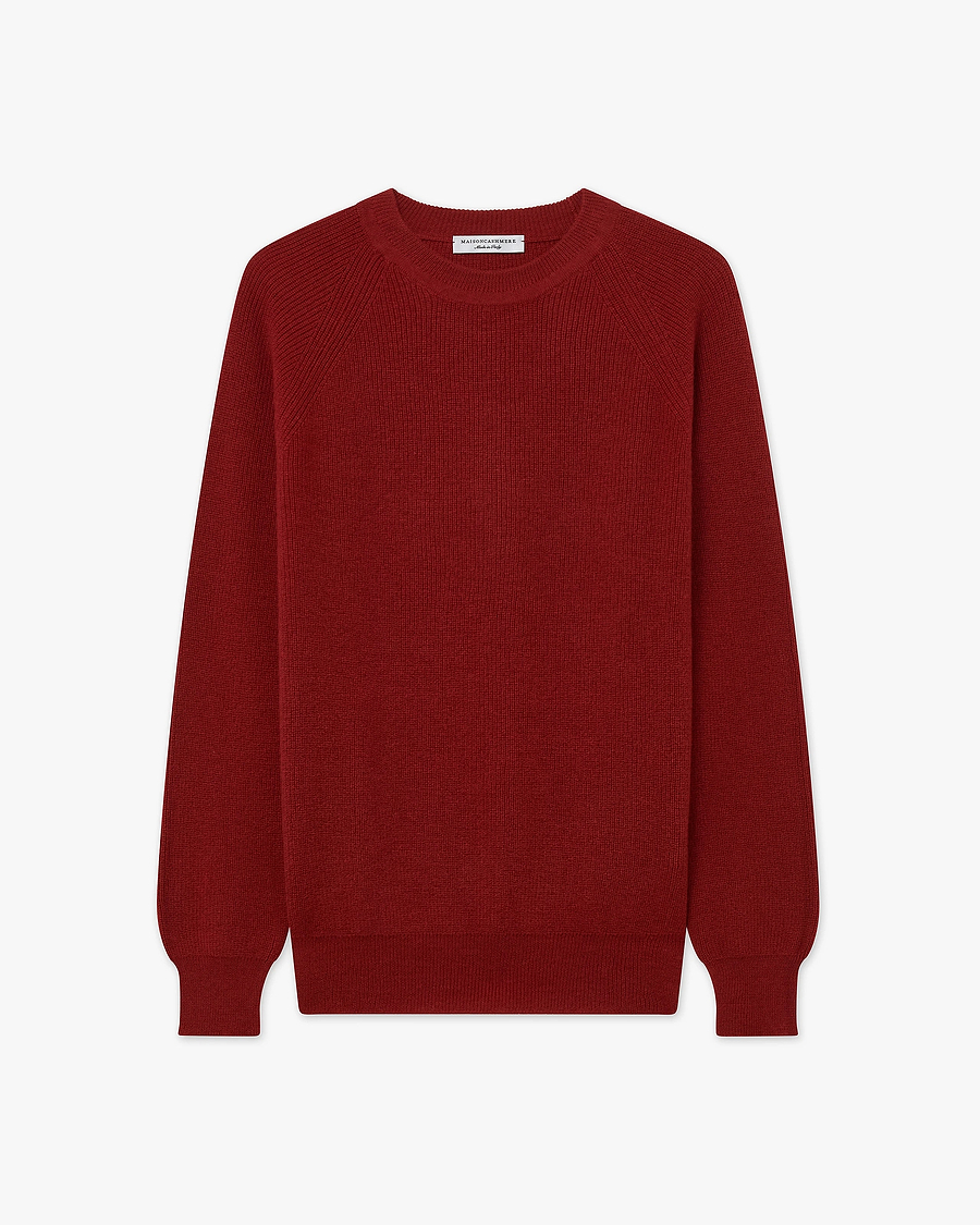 Women's Garisenda Crew Neck Sweater - Red Merino / Cashmere