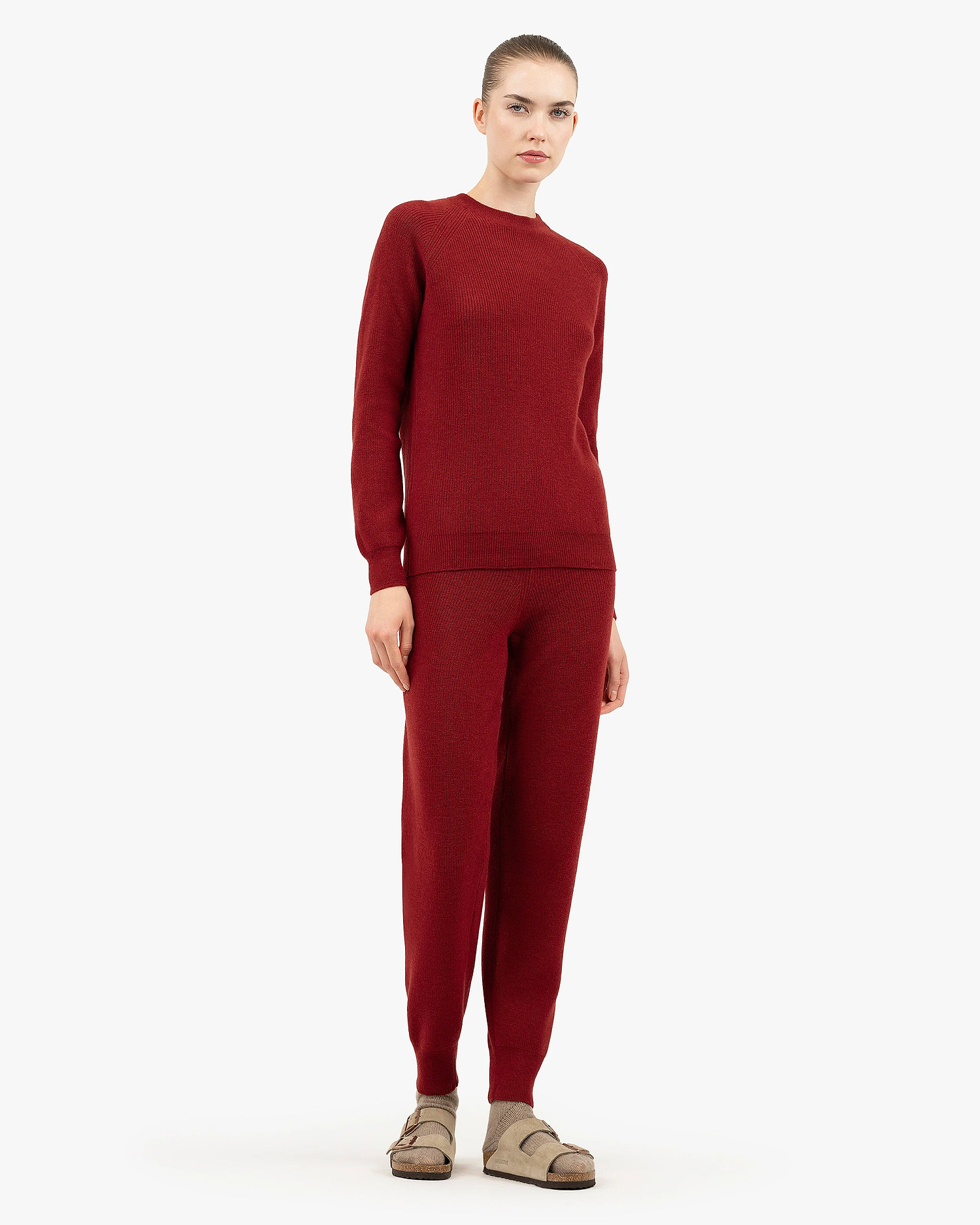 Women's Garisenda Joggers - Red Merino / Cashmere