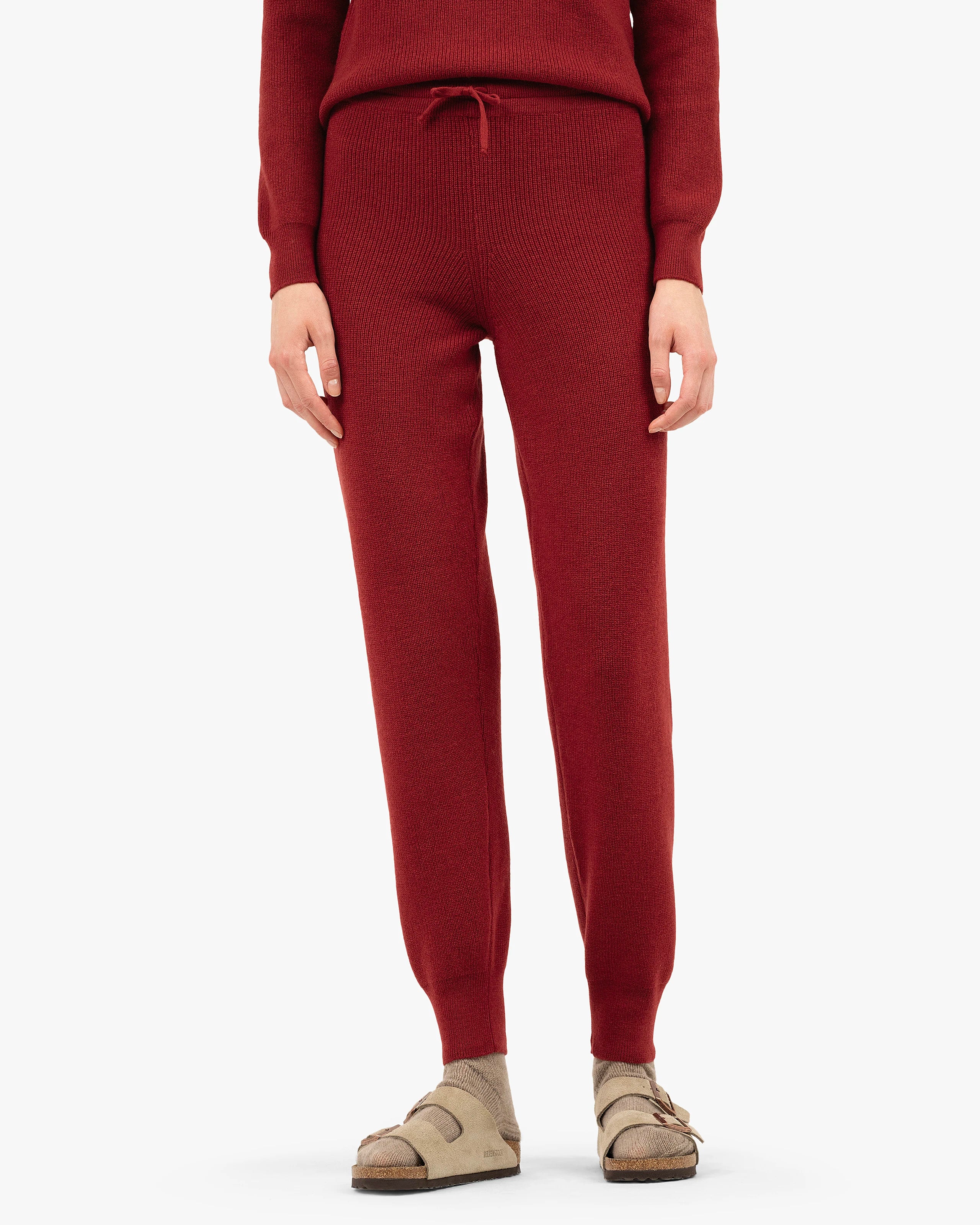 Women's Garisenda Joggers - Red Merino / Cashmere