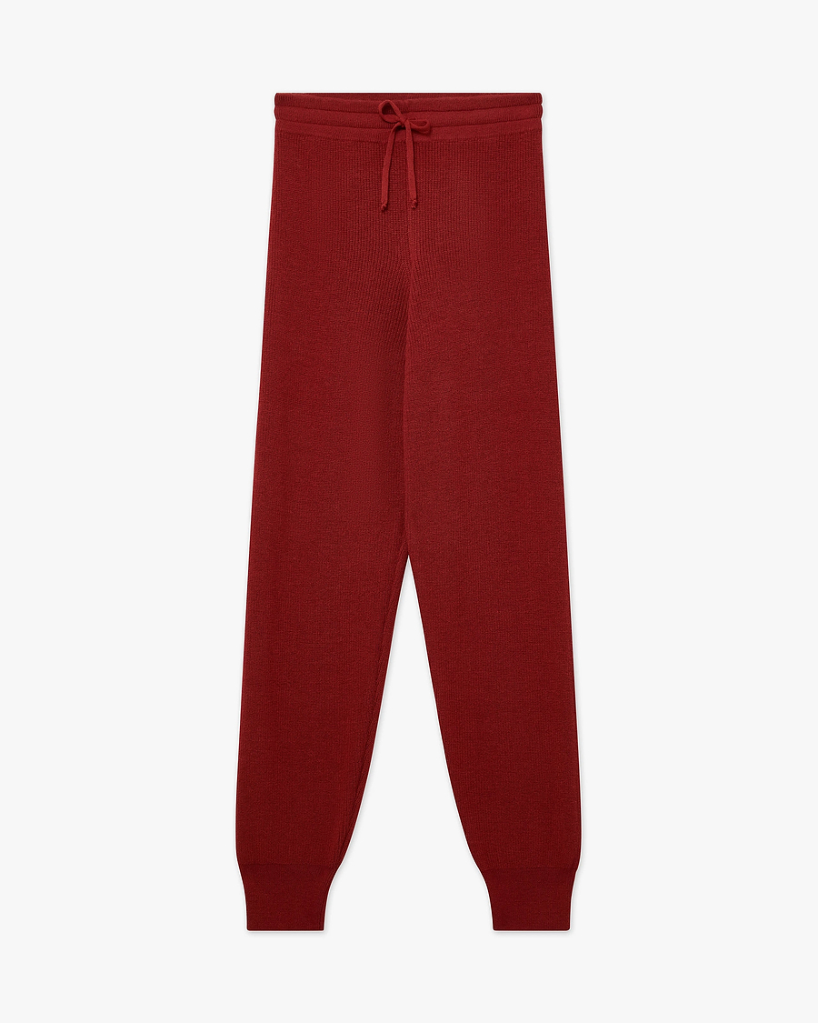 Women's Garisenda Joggers - Red Merino / Cashmere