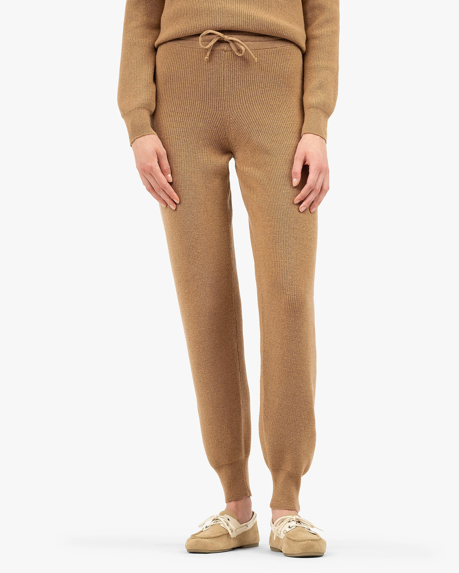Women's Garisenda Joggers - Camel Merino / Cashmere
