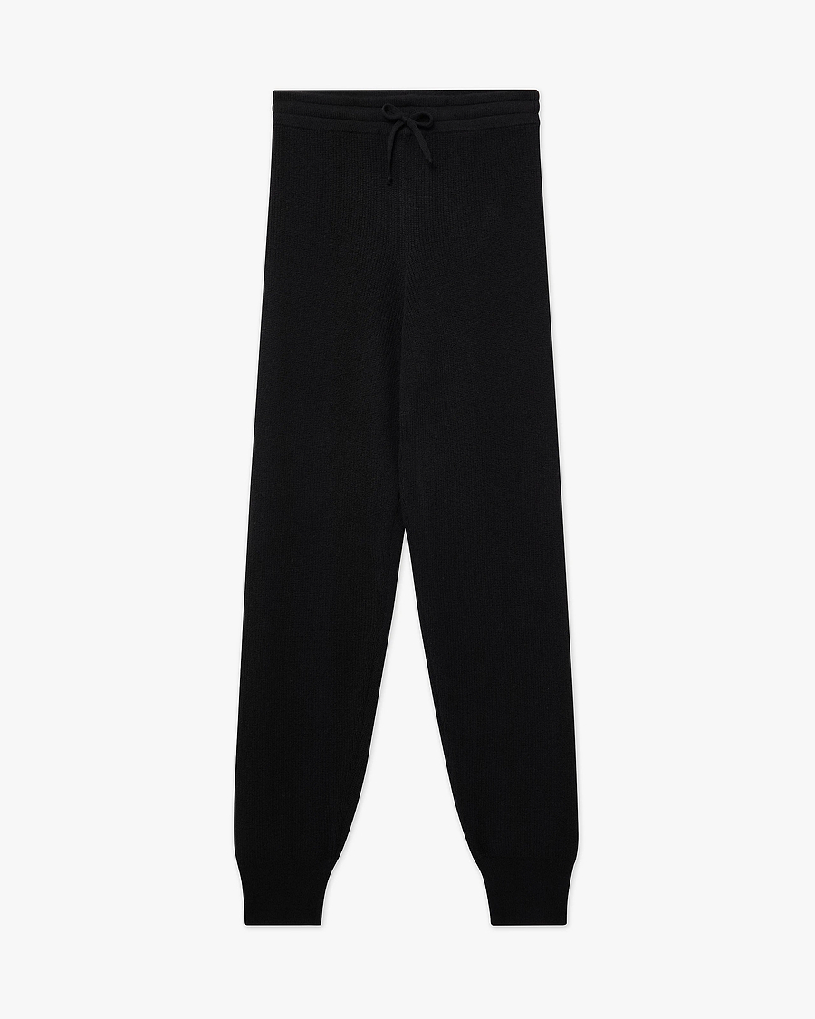 Women's Garisenda Joggers - Black Merino / Cashmere