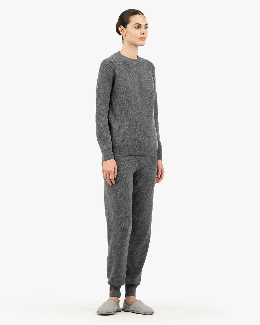 Women's Garisenda Joggers - Medium Grey Merino / Cashmere