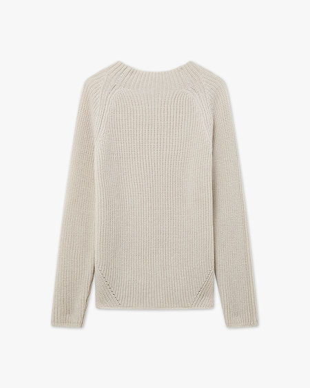 Garisenda Mock Neck Sweater - White Merino / Cashmere