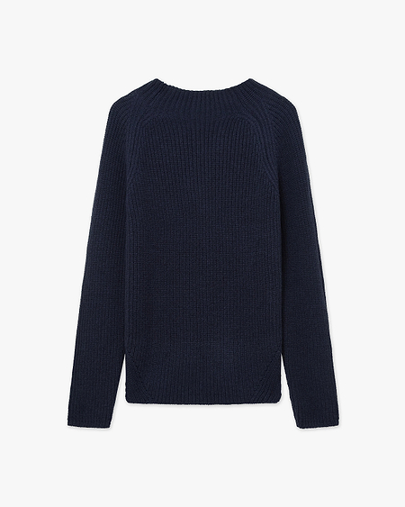 Garisenda Mock Neck Sweater - Blue Merino / Cashmere