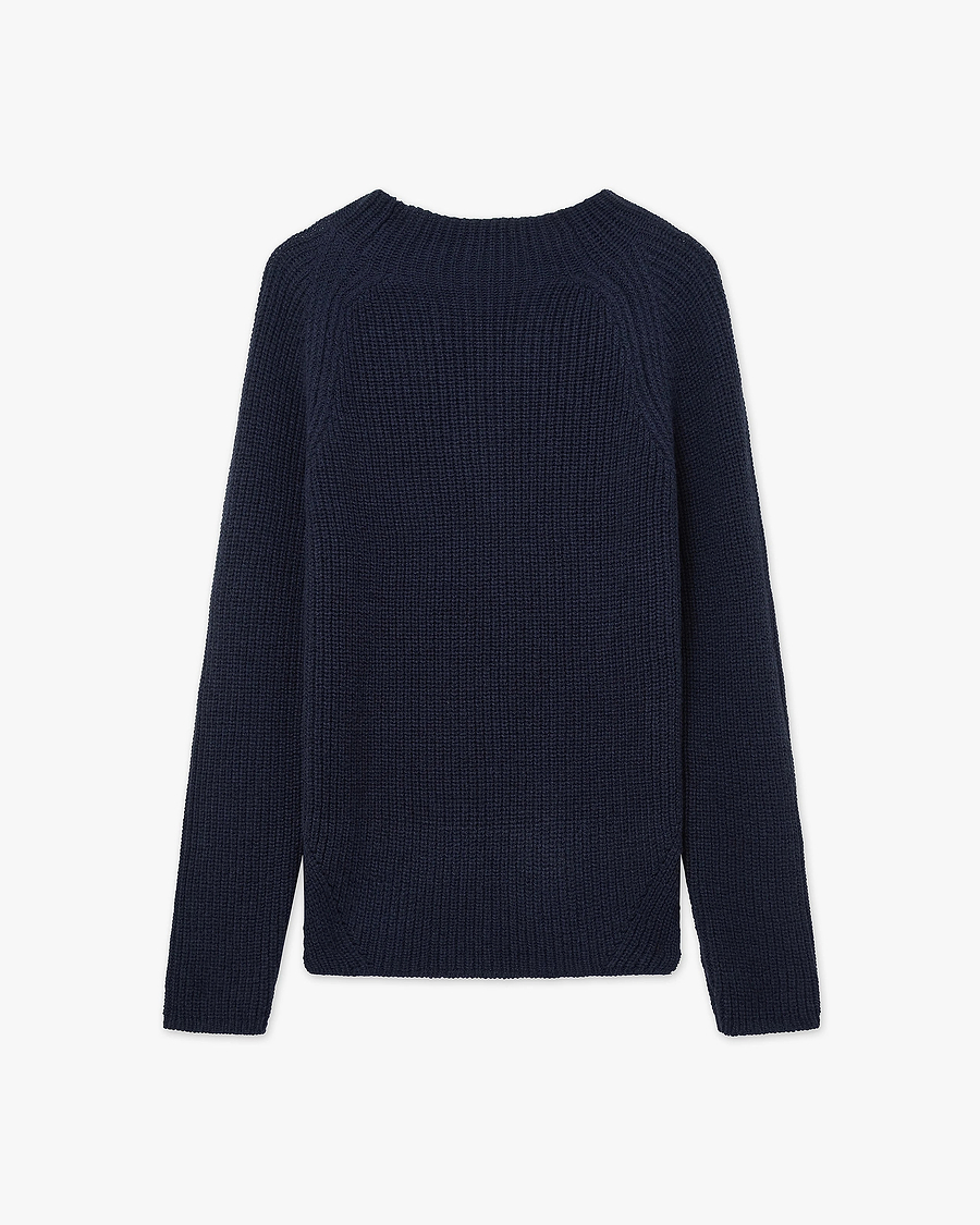 Garisenda Mock Neck Sweater - Blue Merino / Cashmere