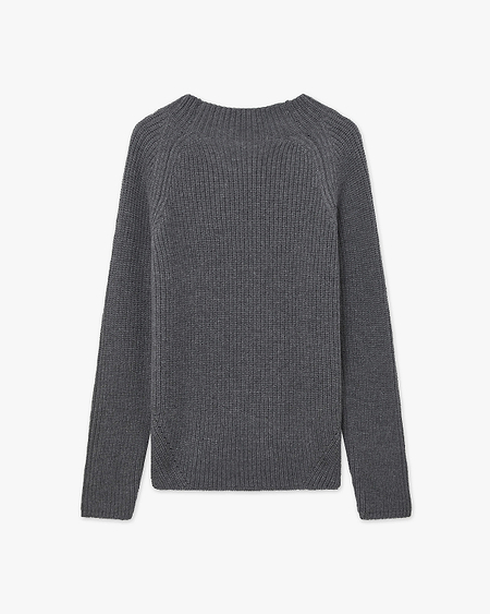 Garisenda Mock Neck Sweater - Medium Grey Merino / Cashmere