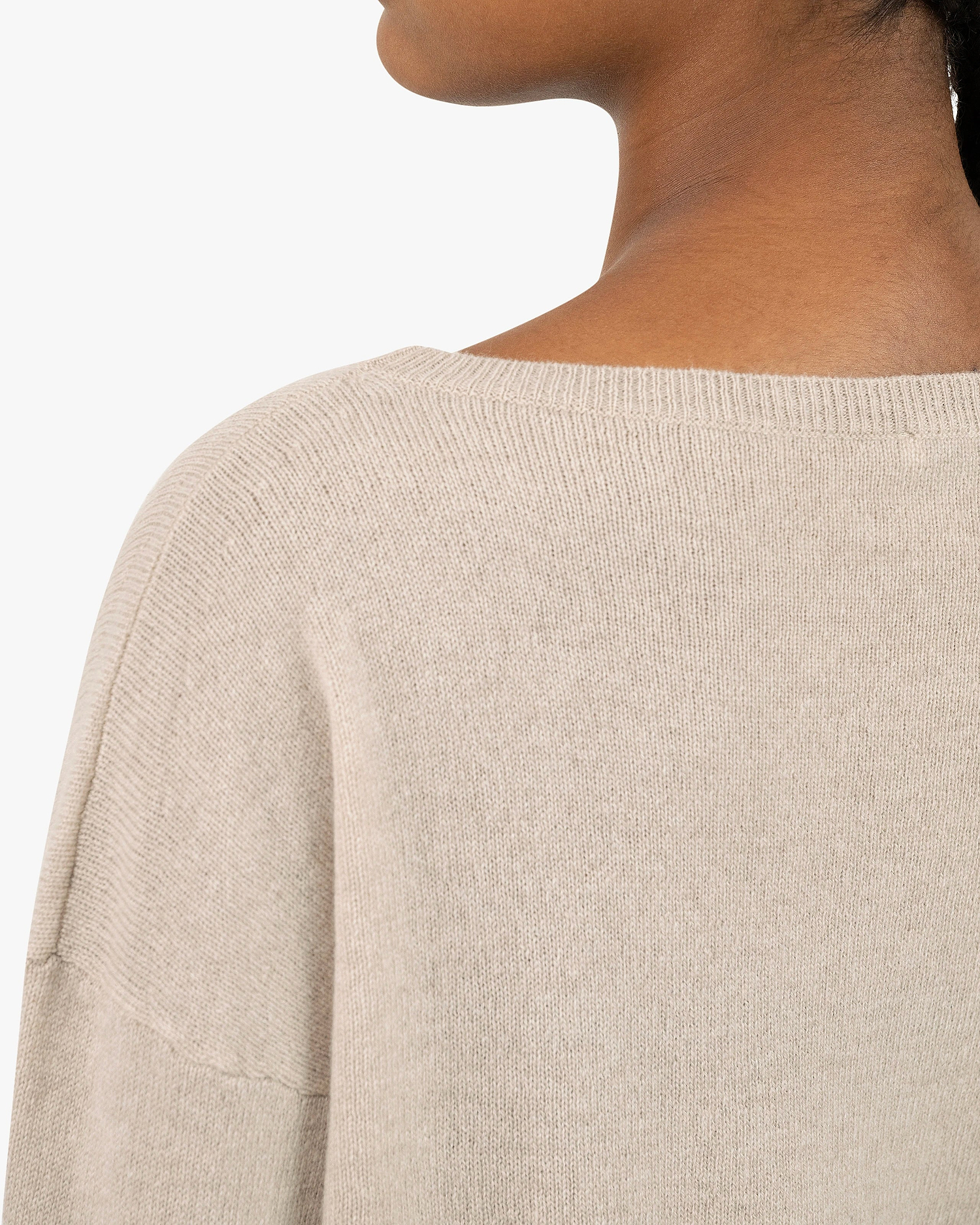 Lightness Boat Neck Sweater - Beige Cashmere