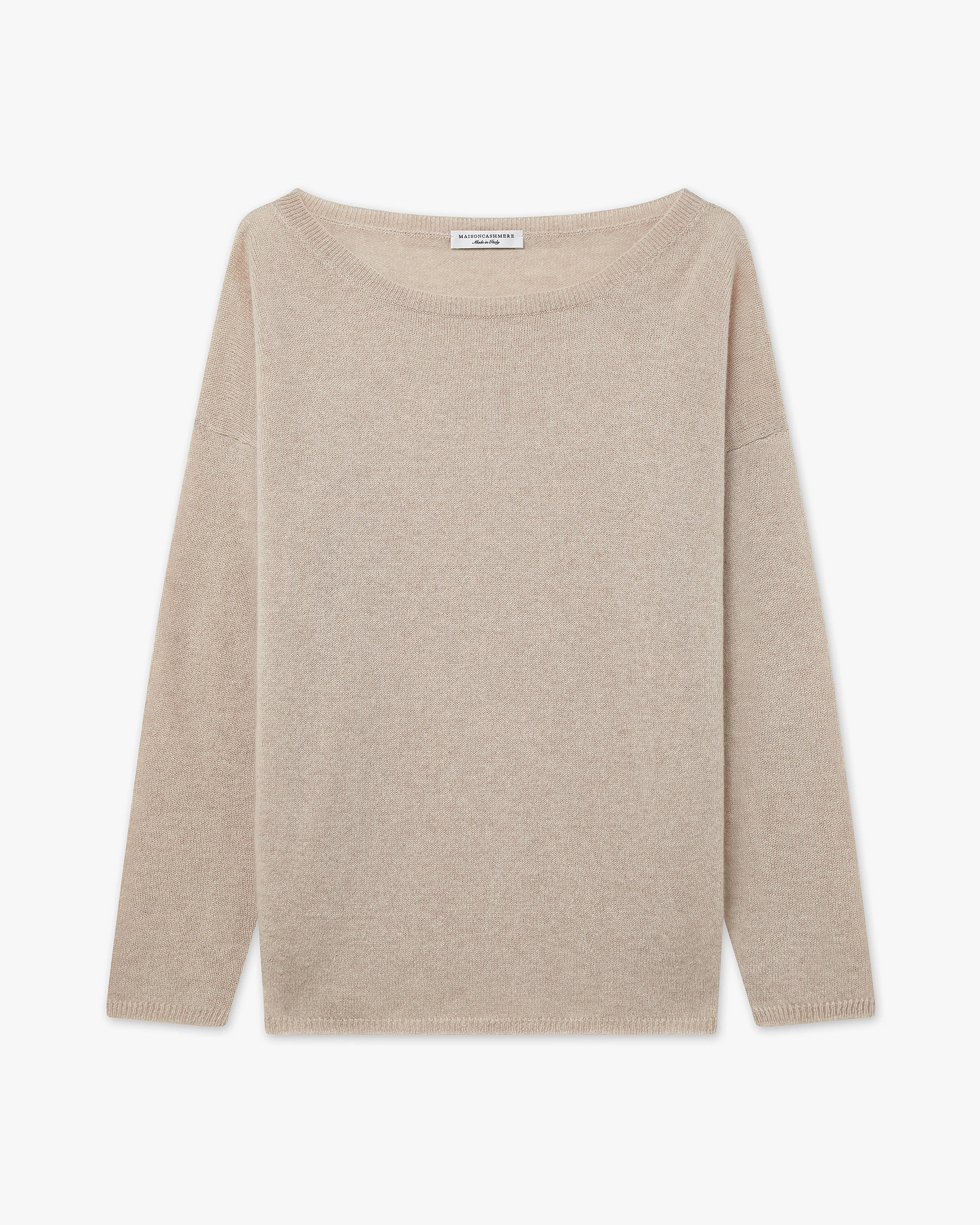 Lightness Boat Neck Sweater - Beige Cashmere