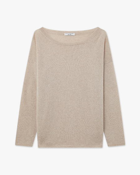 Lightness Boat Neck Sweater - Beige Cashmere