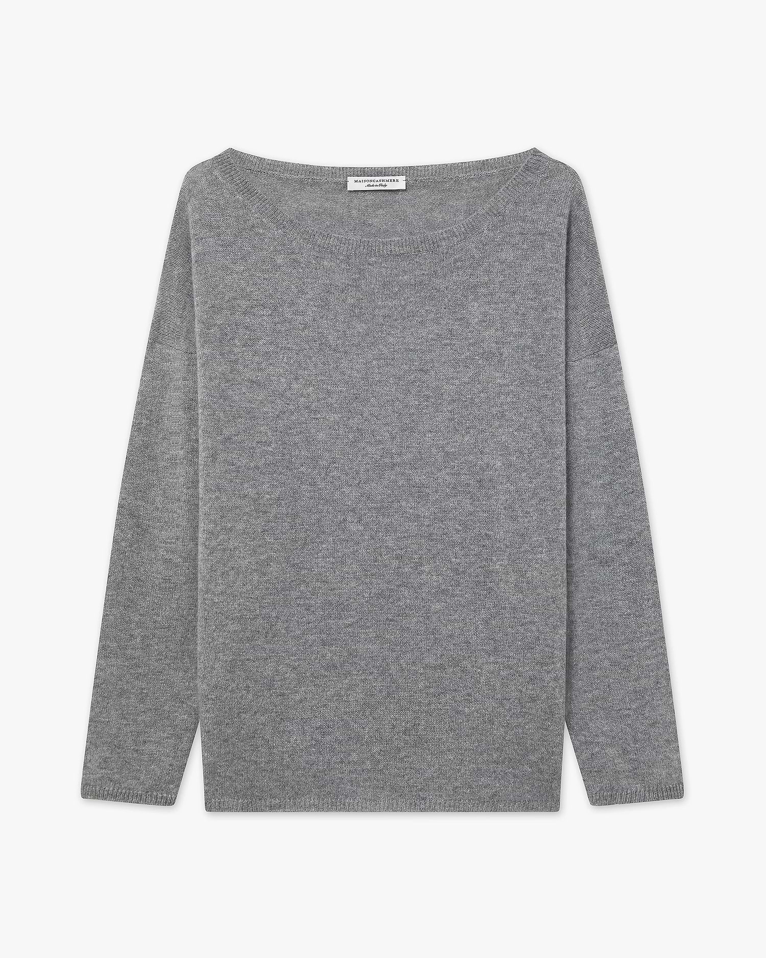 Women's Lightness Cashmere Boat Neck Sweater - Medium Grey Women's Lightness Cashmere Boat Neck Sweater - Medium Grey