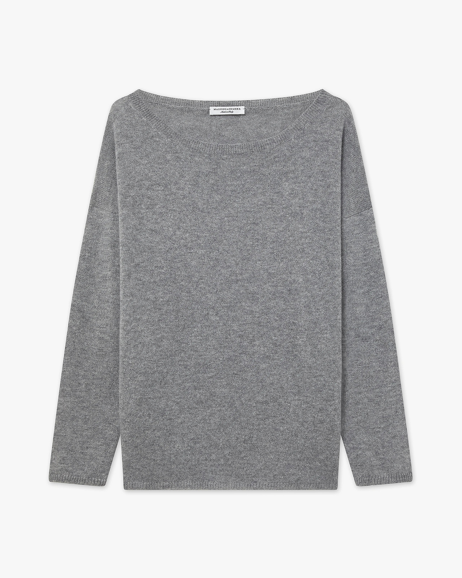 Lightness Boat Neck Sweater - Medium Grey Cashmere