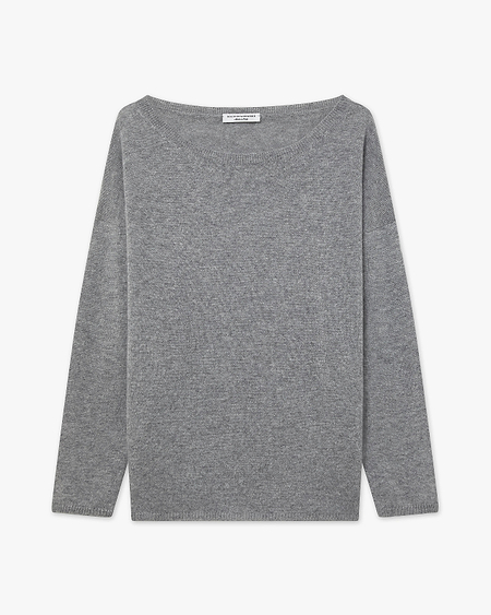 Lightness Boat Neck Sweater - Medium Grey Cashmere