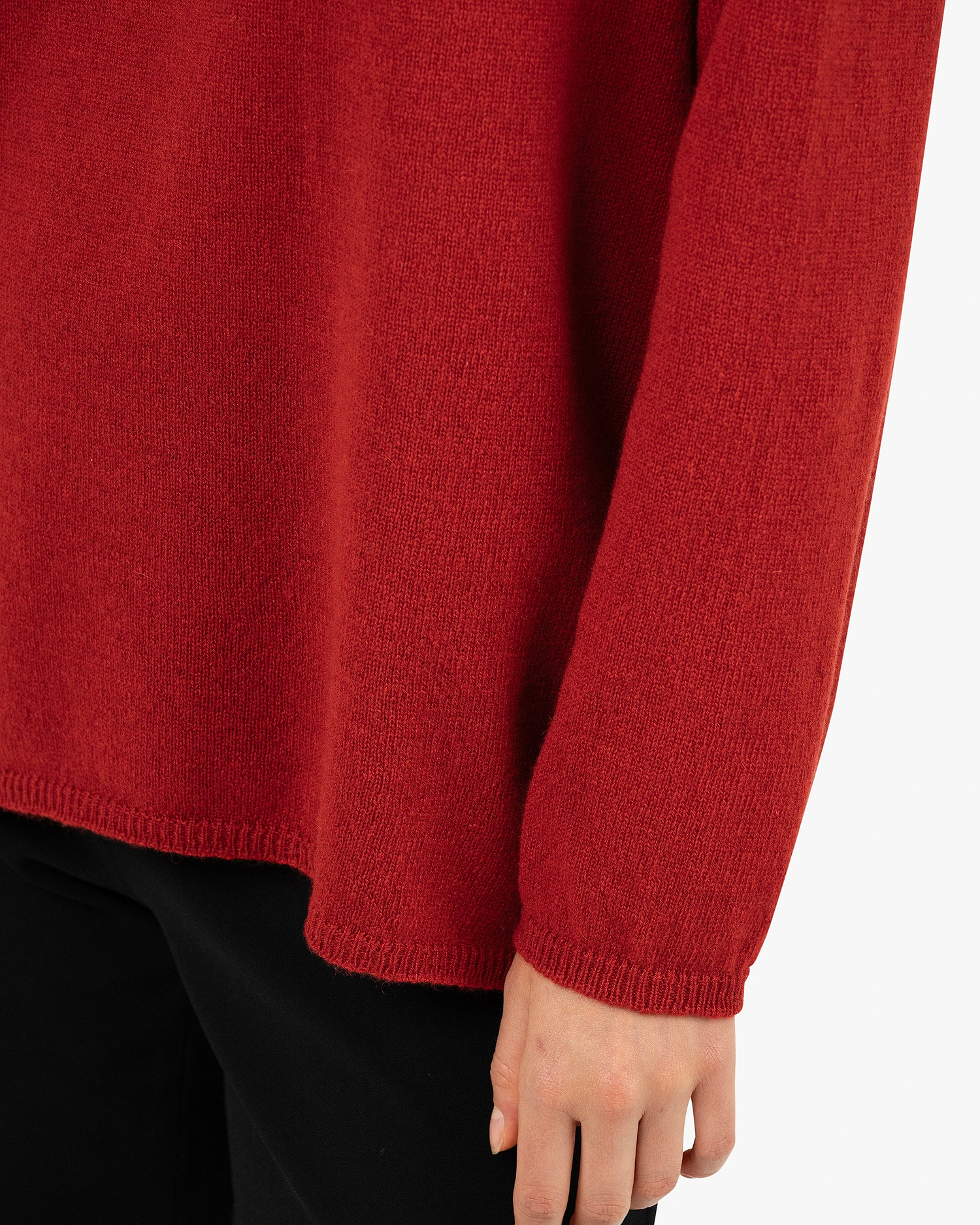 Lightness Boat Neck Sweater - Red Cashmere