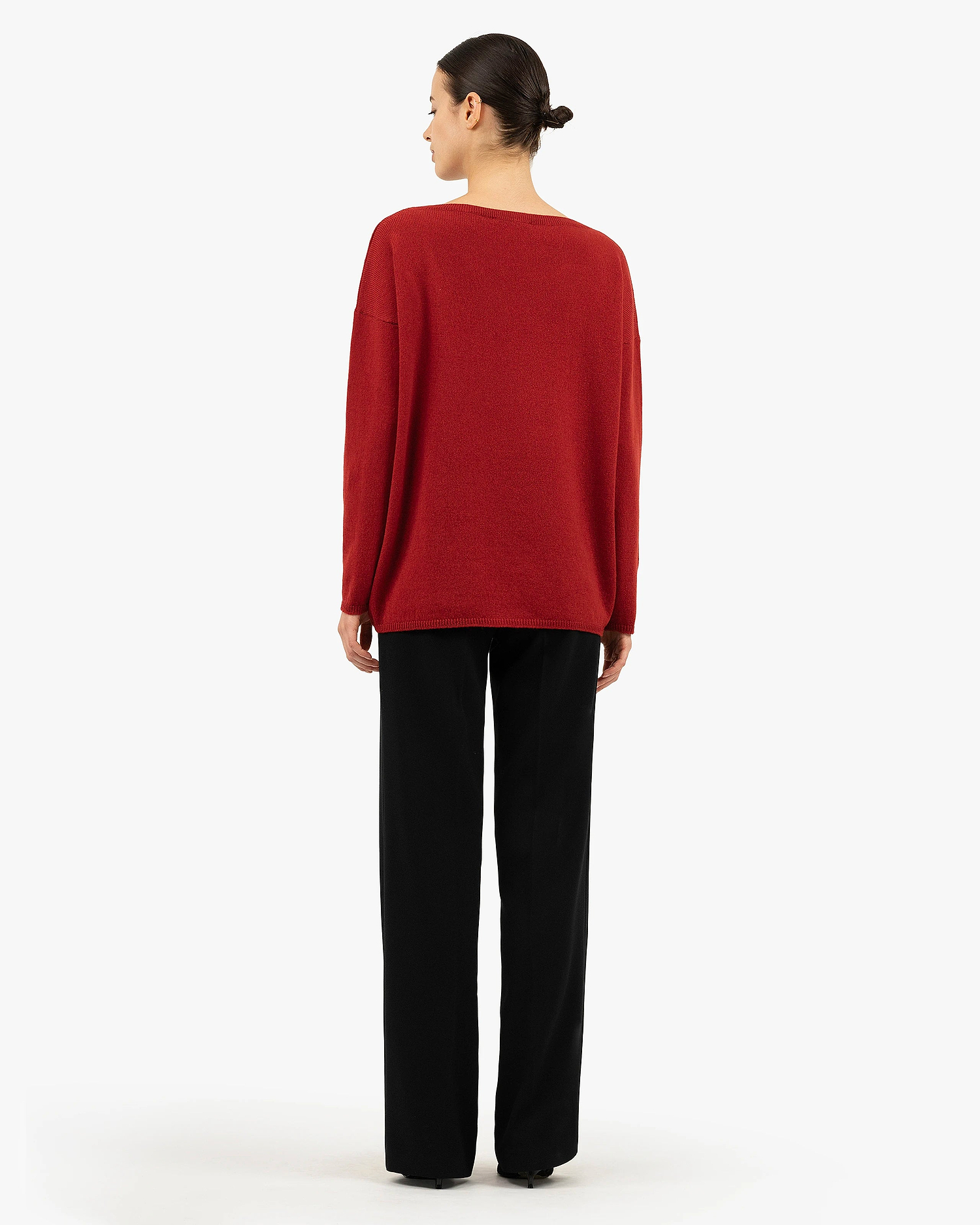 Lightness Boat Neck Sweater - Red Cashmere