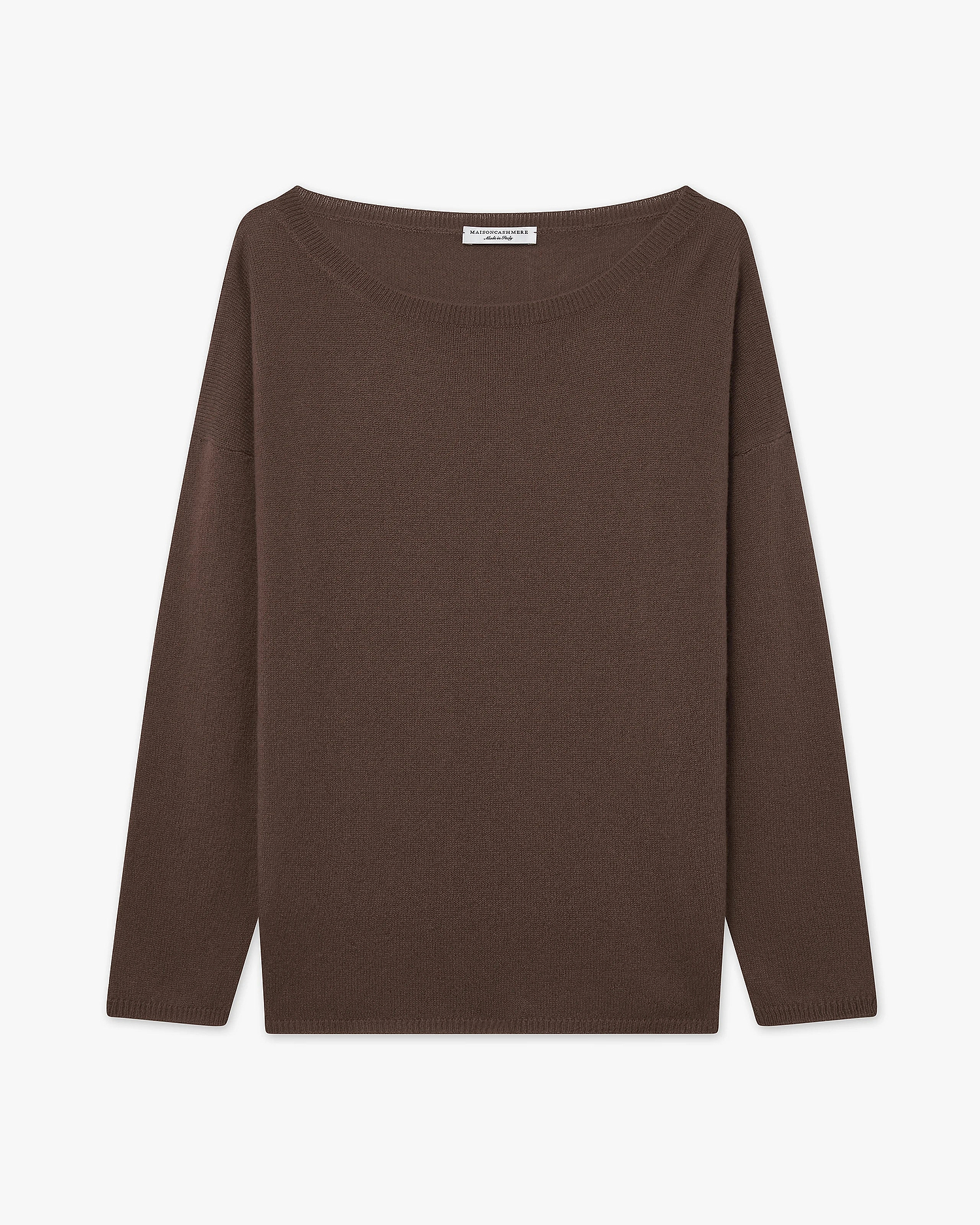 Lightness Boat Neck Sweater - Brown Cashmere