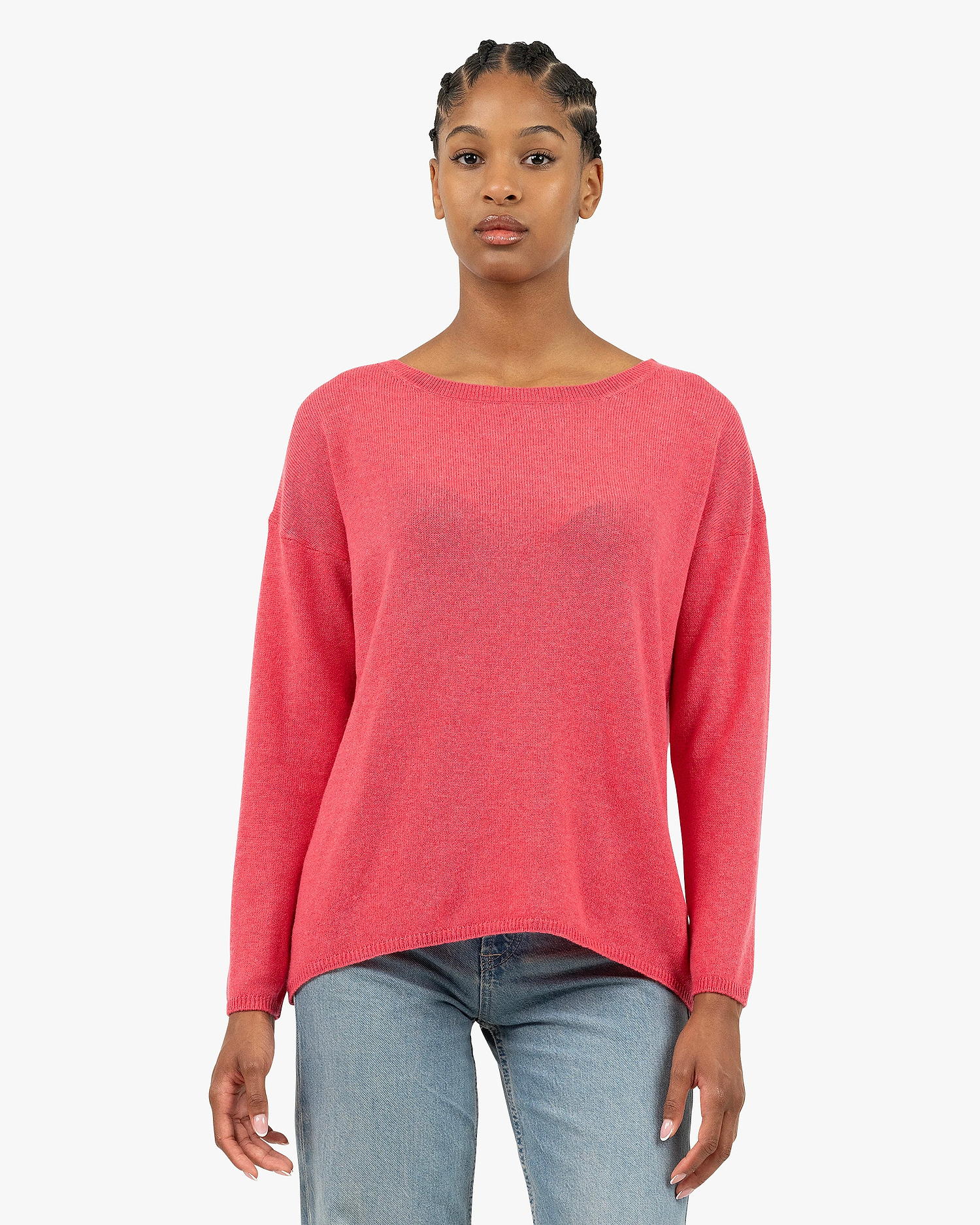 Lightness Boat Neck Sweater - Red Cashmere
