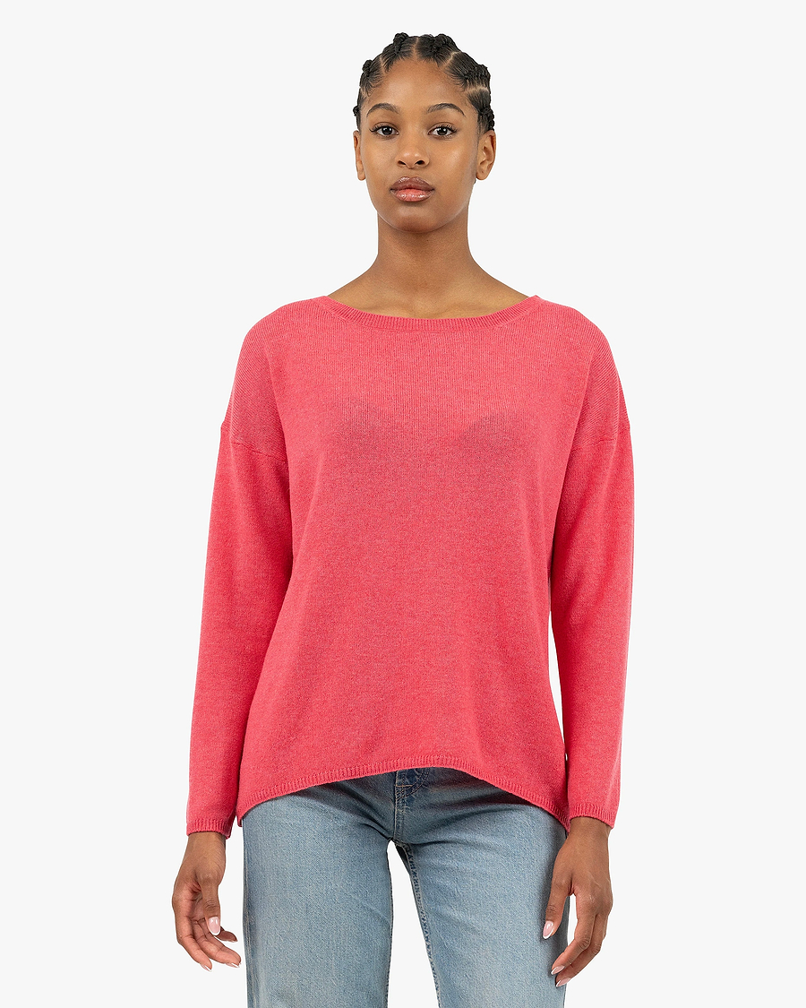Lightness Boat Neck Sweater - Red Cashmere